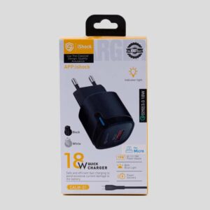 ⁦شاحن منزل IS-T12 18W QC3.0 Micro⁩ - الصورة ⁦1⁩